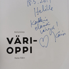 Kaisa Hako : Värioppi : Kolumneja (signeerattu, tekijän o... - pikkukuva 3