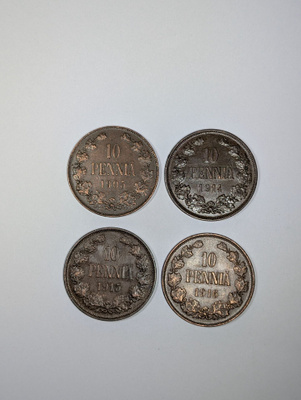 10penniä 1905,14,15,16