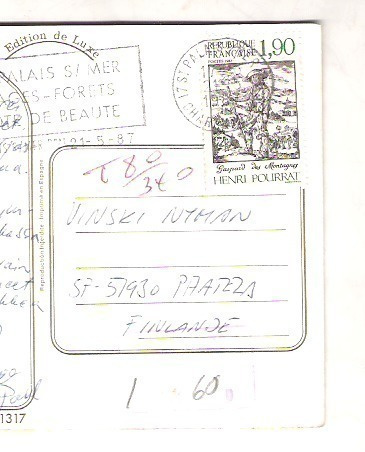 Lunastus, kaksi korttia, Ranska, !986 ja 1987.