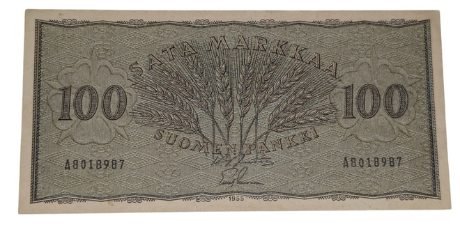 100 Markkaa 1955 A8018987 kl 6