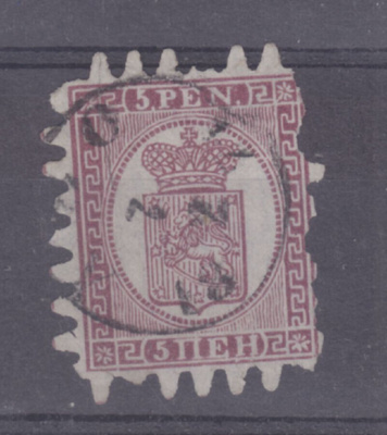 1866 5p raidallinen paperi.