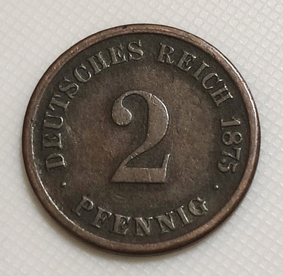 Saksa 2 Pfennig 1875D