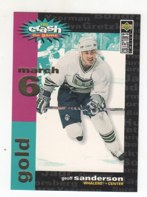 Geoff Sanderson 1995-96 UD cc You Crash the Game Gold