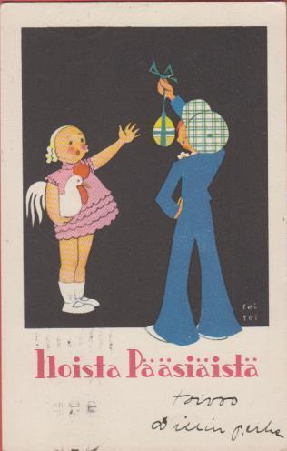 Pojalla pääsiäismuna tytölle