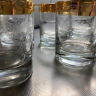 Vintage Gold Rimmed Crystal Whiskey Classes 1970-luku - pikkukuva 5
