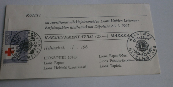 Espoo, Lions-clubi, Leijonankarjaisujuhlat, Dipoli 1967