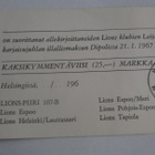 Espoo, Lions-clubi, Leijonankarjaisujuhlat, Dipoli 1967 - pikkukuva 1