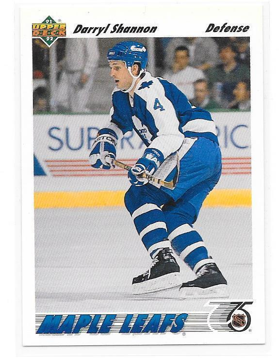 1991-92 Upper Deck #493 Darryl Shannon Toronto Maple Leafs
