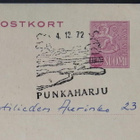 Kuvaleima PUNKAHARJU kulk. ehiökortilla 1972 - pikkukuva 2