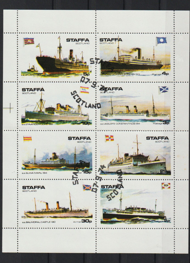 1974 Skotlanti Staffan-saari linjalaiva pienoisarkki