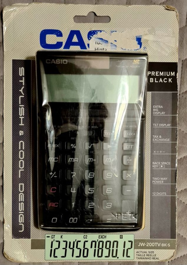 Casio JW-200TV-BK-s musta VERO - pöytälaskin (UUSI)