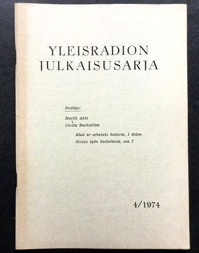 Sivuja työn historiasta osa I