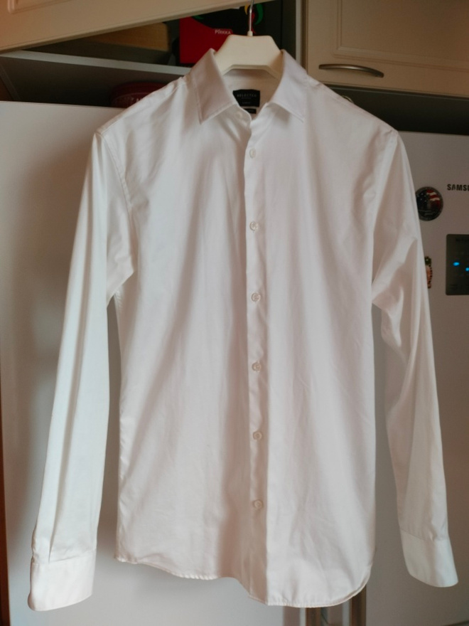 Kauluspaita 38/S Slim Fit Selected Homme valkoinen.