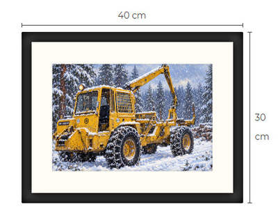 Uusi BM Volvo metsäkone traktori art print 30 cm x 40 cm