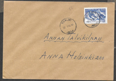 Postilähetys - Jääk. MM (LAPE 593) Iisalmi 22.3.1965
