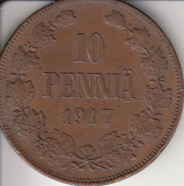 10 penniä 1917 kerenski  kl 5