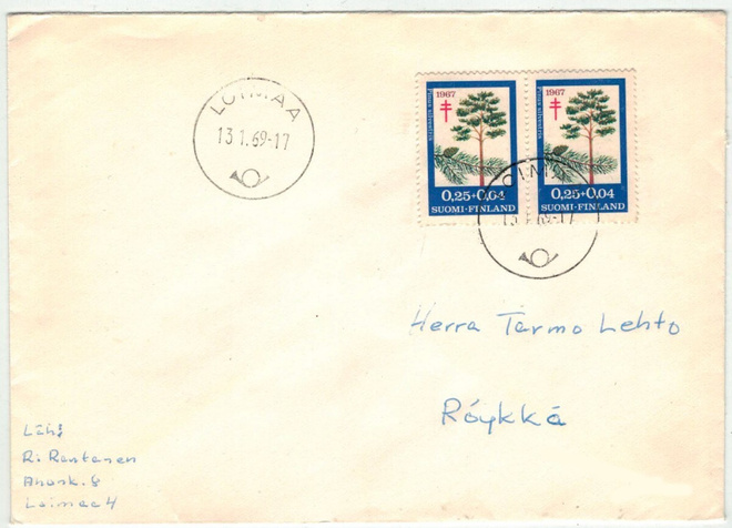 1967 tub 25p pari kirje 1969