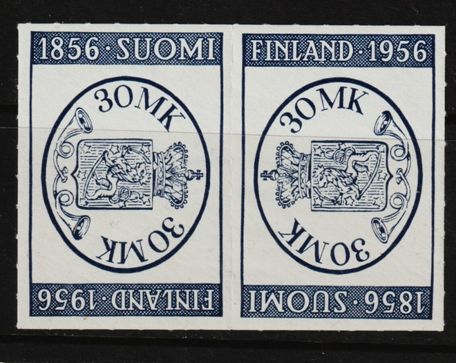 1956 Suomen postimerkki 100v Päikköpari leimaamattomana**