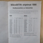 MikroBitti ohjelmat 1986 - Spectravideo SVI/MSX 318/328/728 - pikkukuva 3
