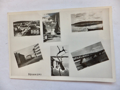 VANHA Postikortti Lappi Rovaniemi 1955