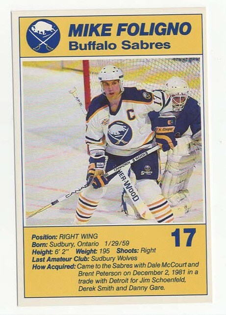 Mike Foligno Buffalo Sabres Blue Shield Team Issue