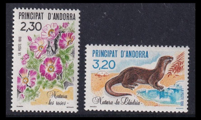 Andorra Fr 414-5 ** Luonnonsuojelu (1990)
