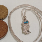Hopea Evil Eye Pöllö riipus panssari ketjulla 925 - pikkukuva 3