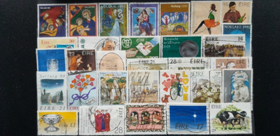 IRLANTI n.1980-90 LEIMATTUJA postimerkkejä o 31 kpl