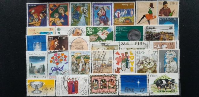 IRLANTI n.1980-90 LEIMATTUJA postimerkkejä o 31 kpl