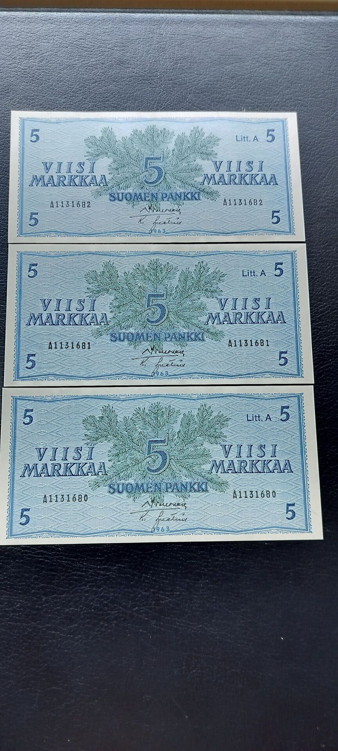 5 mk 1963 Litt.A, SIM-Ign(v), A-sarjaa, KL 9-10