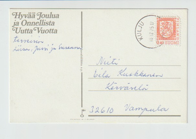 Postileima, KULJU 18.12.1975
