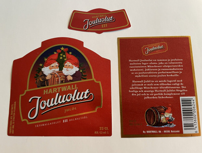 Hartwall Jouluolut III - olut etu, taka- ja kaulaetiketit
