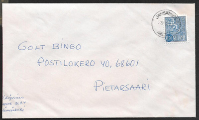 Postilähetys - Yl.m. 0,50mk (LAPE 666) Jämsänkoski 28.2.73