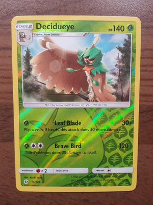 Pokemon Decidueye 11/149 reverse holo