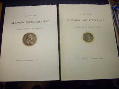 Boström :  Suomen muistorahat I-II  ( 1 p.1932-1936 ) Sis.pk