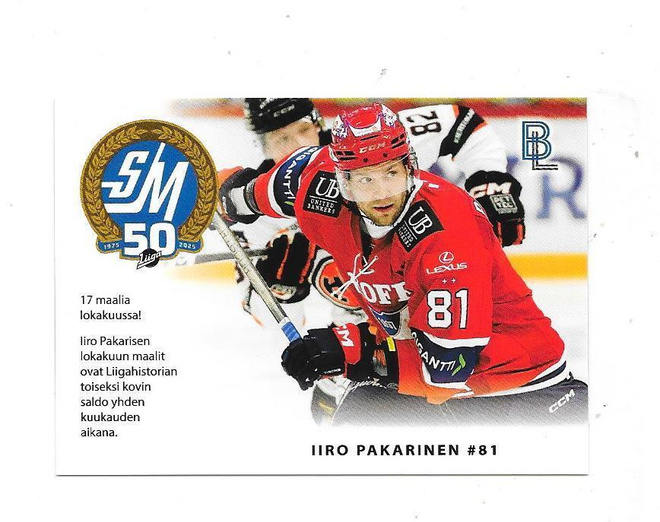 2024-25 BlueLine MatchCard #6/6 Iiro Pakarinen HIFK