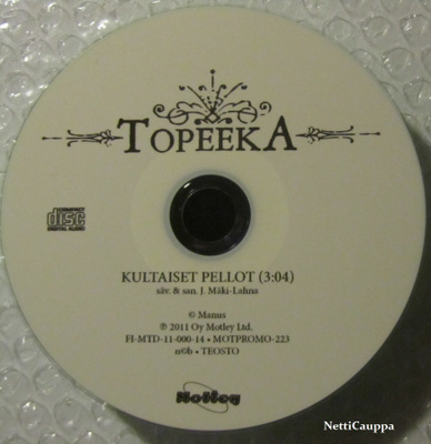 Topeeka • Kultaiset pellot PROMO CDr-Single