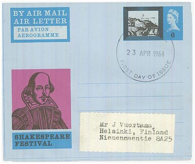 Englanti 1964 ilmakirje FDC