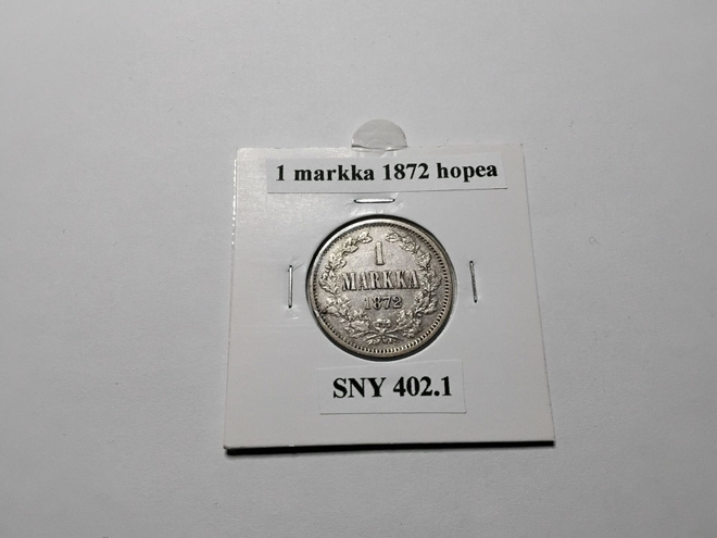 Suomi 1 markka 1872 hopea SNY 402.1