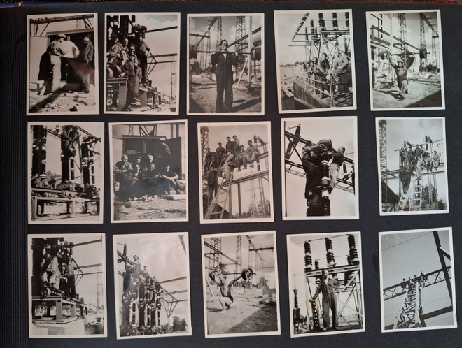 Vanhoja valokuvia 1949 rakennustyömaa rakennusmiehet
