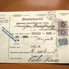 1917 Katajanokka sens pakettikortti via Oulu Liminkaan - pikkukuva 1