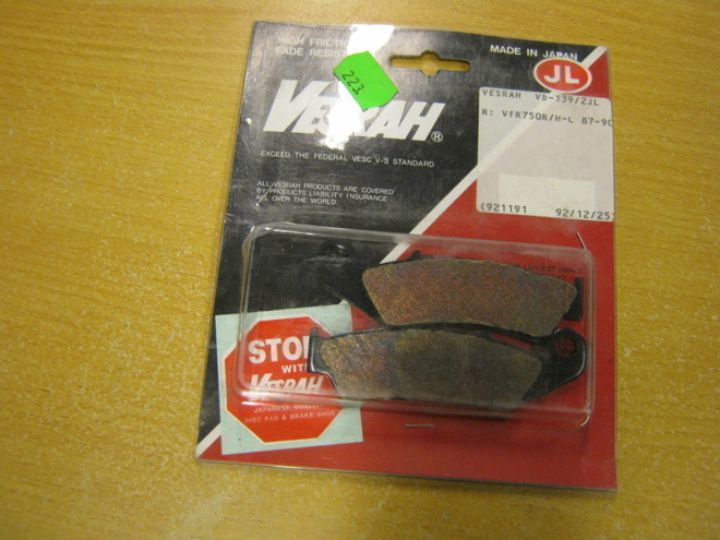 jarrupalat Honda VFR750R/H-L -87-93 taakse
