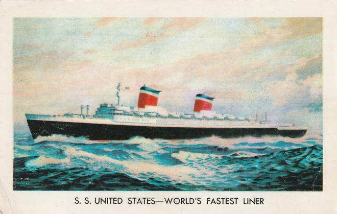 LAIVAKORTTI - S.S. UNITED STATES