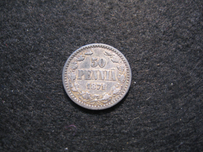 50 penniä 1871 - hopeaa