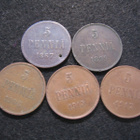 5 kpl 5 penniä - 1867-1917 - pikkukuva 1