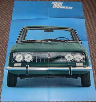 1973 Fiat 124 Special juliste - KUIN UUSI - esite poster