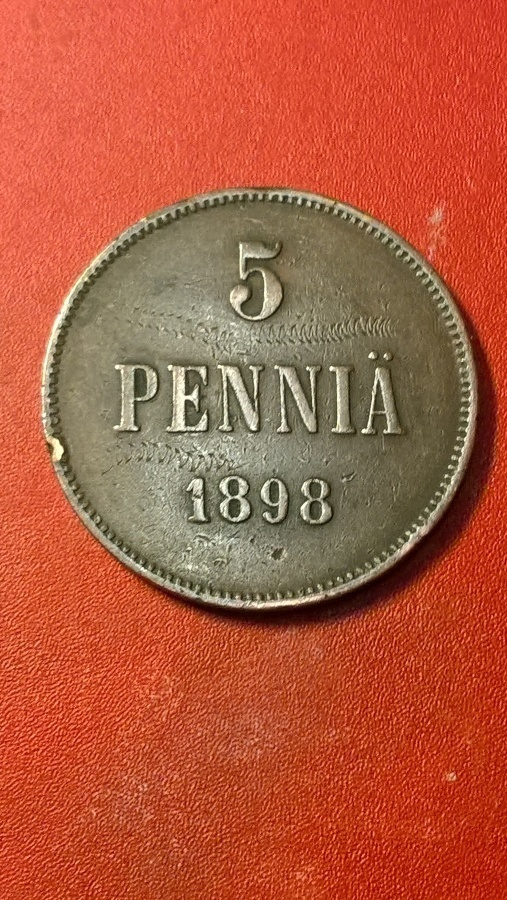 * 5 penni Cu Nikolai II  1898 *