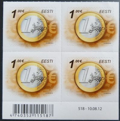 Viro, europostimerkit 2012, 1 € nelilö