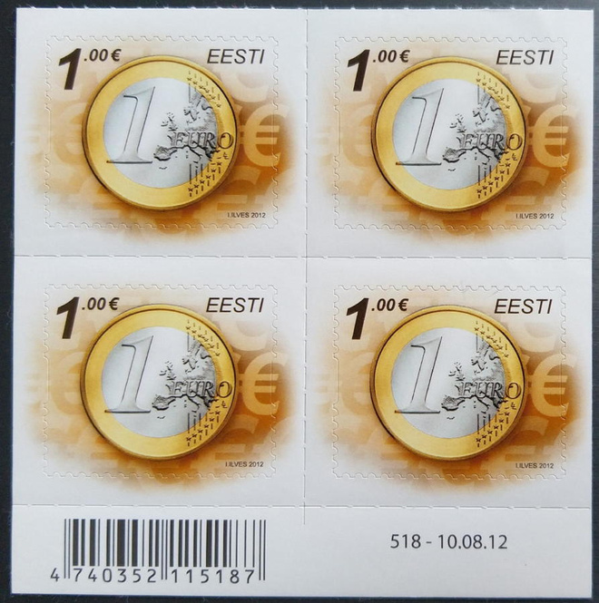 Viro, europostimerkit 2012, 1 € nelilö