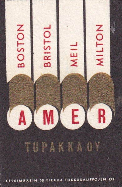 AMER, Tupakka Oy, Boston, Bristol, Meil. Milton    s20